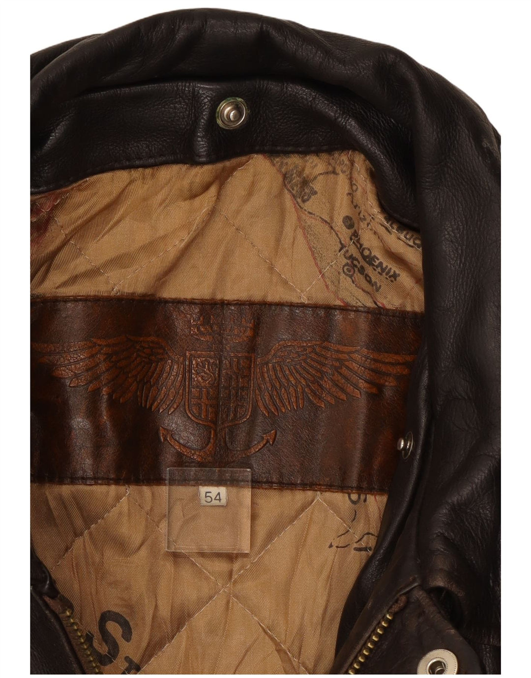 Vintage Ανδρικό Στρατιωτικό Δερμάτινο Μπουφάν IT 54 2XL Καφέ