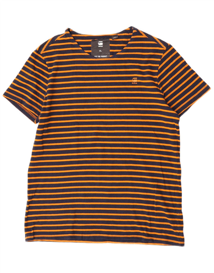 Ανδρικό T-Shirt G-Star Top XL Πορτοκαλί ριγέ