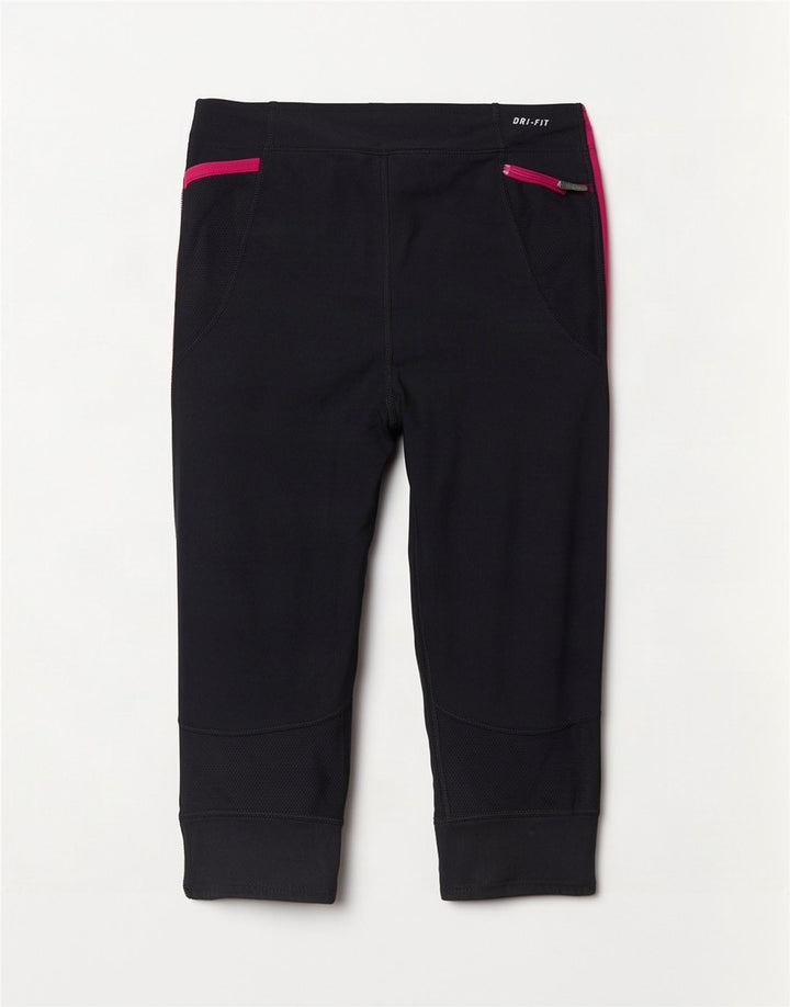 Γυναικεία κολάν Nike Dri Fit Capri UK 14 Large Black Colorblock Polyester