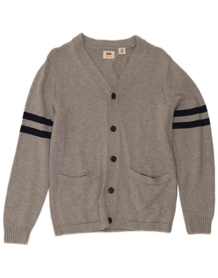 Ανδρικό πουλόβερ Levi's Cardigan Μικρό γκρι βαμβακερό ριγέ