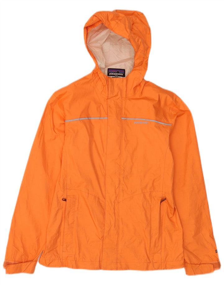 Patagonia Boys Hooded Rain Jacket 9-10 Years Orange Polyamide