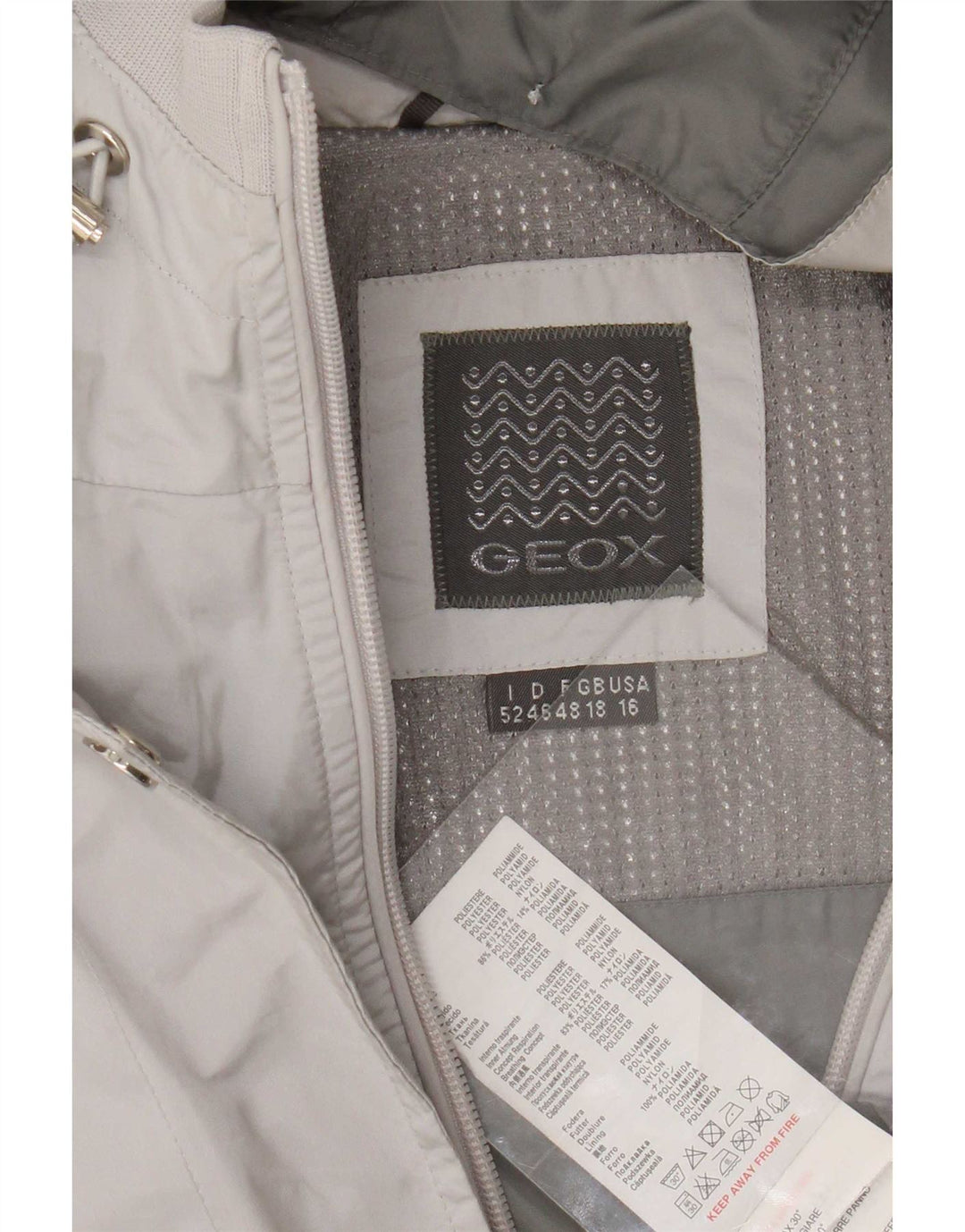 Γυναικείο μπουφάν Geox Respira Hooded Utility UK 18 XL Grey Polyester