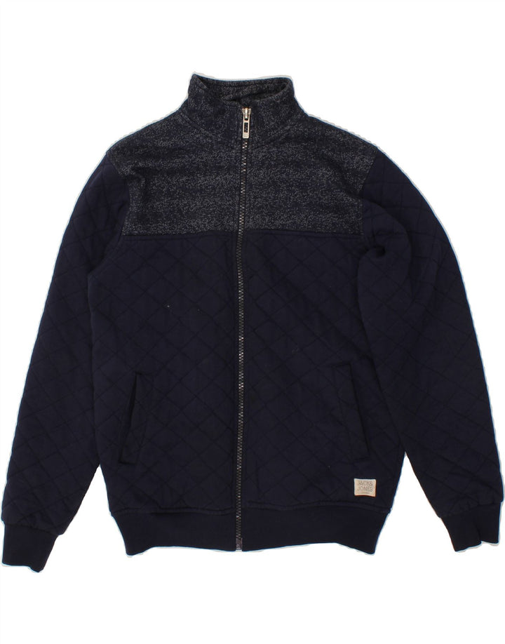 JACK & JONES Boys Bomber Jacket 15-16 Years Large Navy Blue Argyle/Diamond Vintage Jack & Jones and Second-Hand Jack & Jones from Messina Hembry 