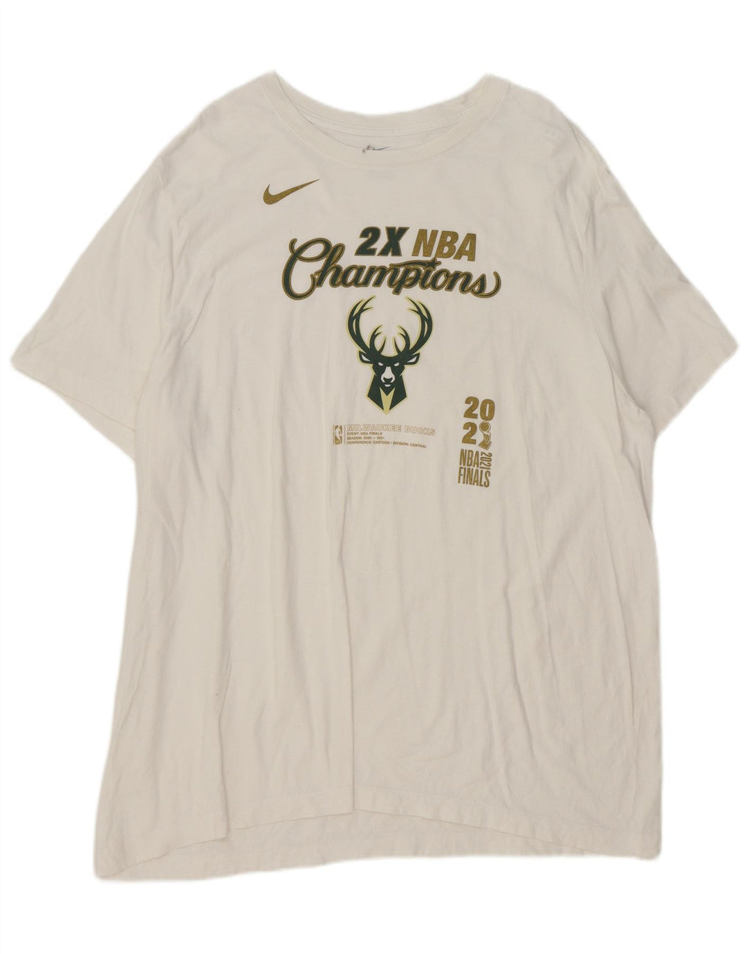 Ανδρικό γραφικό μπλουζάκι Nike Milwaukee Bucks 2XL λευκό