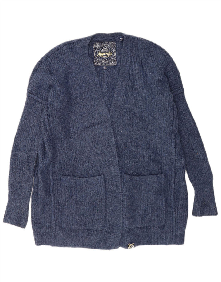 Superdry Γυναικείο πουλόβερ με ζακέτα UK 10 Small Blue Acrylic