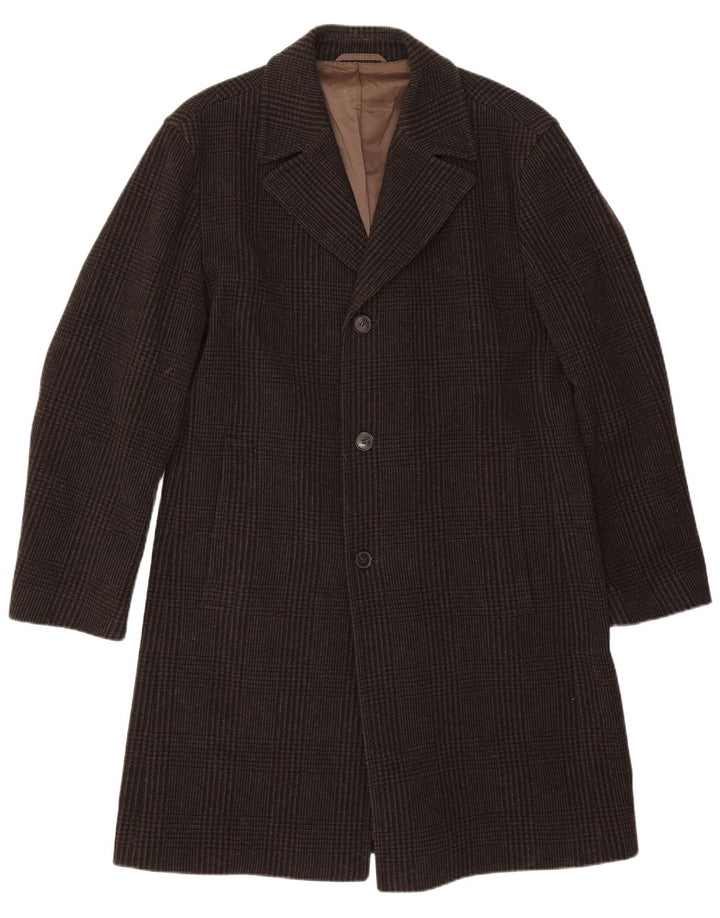 Ανδρικό πανωφόρι Hugo Boss EU 50 Large Grey Houndstooth Virgin Wool