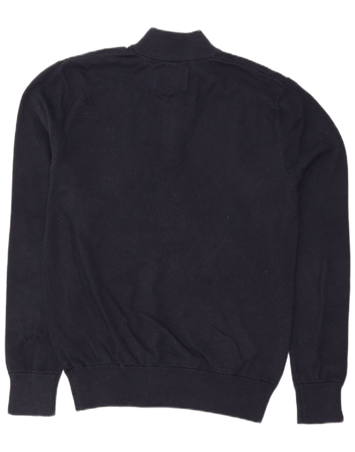 JACK WILLS Ανδρικό πουλόβερ με φερμουάρ, μεσαίο μπλε βαμβακερό