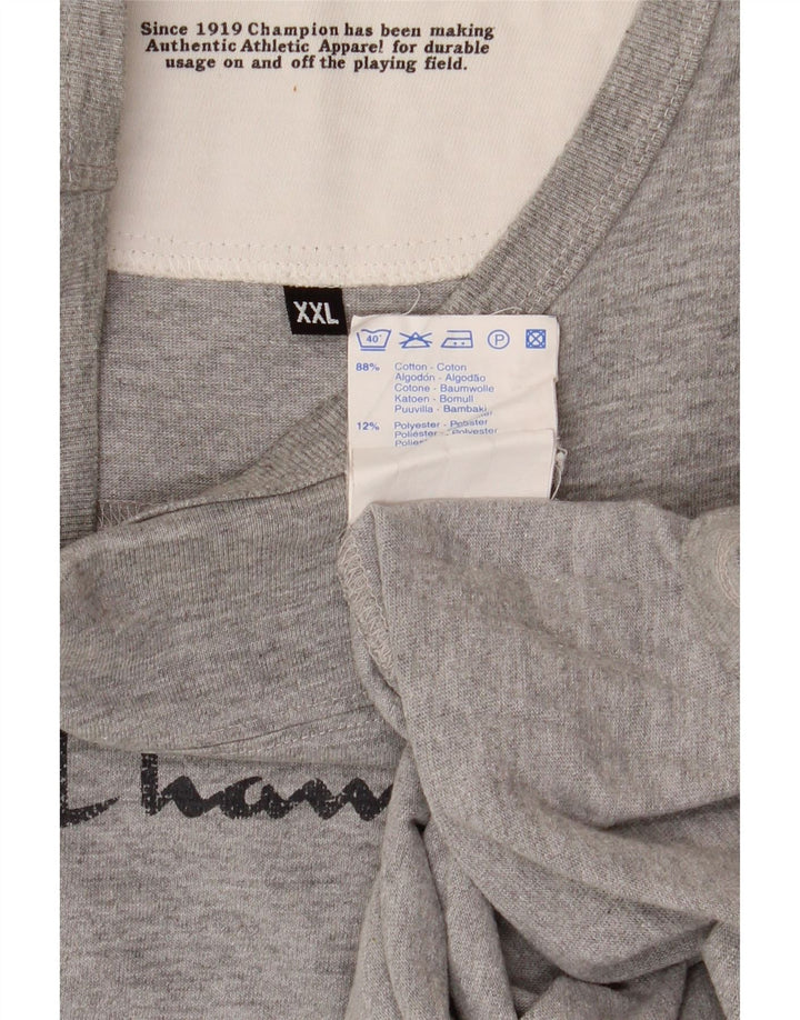 Champion Ανδρικό γραφικό τοπ μακρυμάνικο 2XL γκρι βαμβακερό