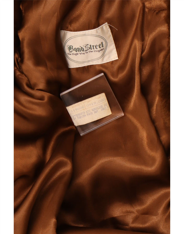 Γυναικείο παλτό BOND STREET με κουκούλα από ψεύτικη γούνα IT 44 Ακρυλικό μεσαίο καφέ