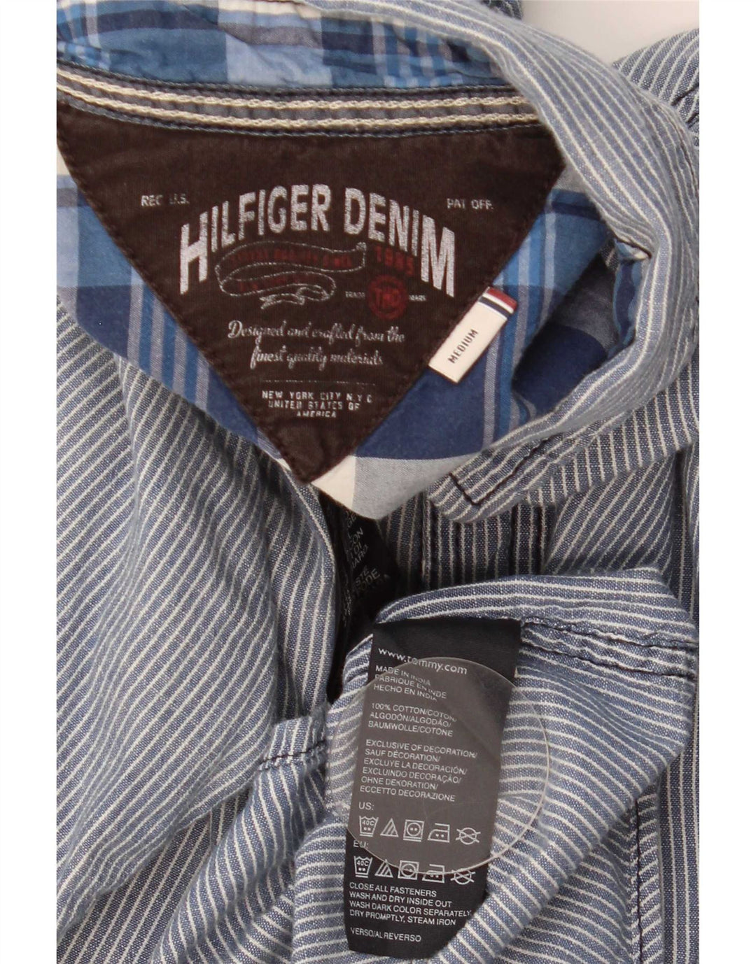 Ανδρικό πουκάμισο Tommy Hilfiger, Βαμβακερό, μεσαίο, μπλε ναυτικό
