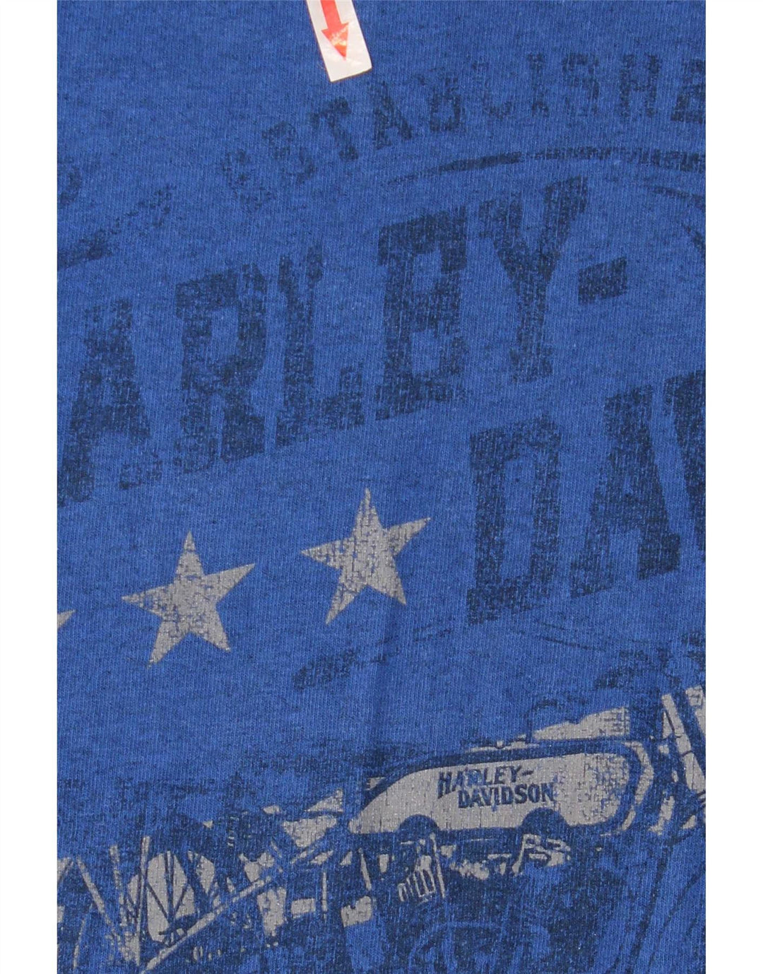 Ανδρικό γραφικό μπλουζάκι Harley Davidson Top Μικρή μπλε μοτοσυκλέτα