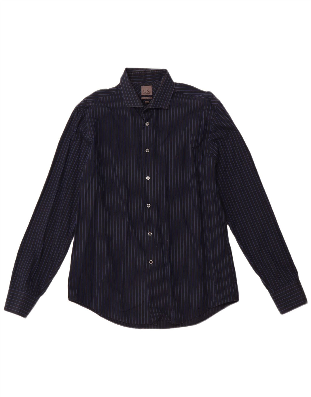 CALVIN KLEIN Ανδρικό πουκάμισο Slim Fit Μέγεθος 16 41 Μεγάλο μπλε ριγέ βαμβακερό