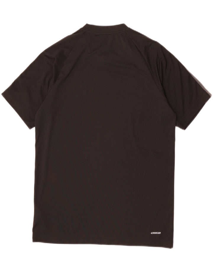 ADIDAS Mens Aeroready T-Shirt Top Medium Black Polyester Vintage Adidas and Second-Hand Adidas from Messina Hembry 