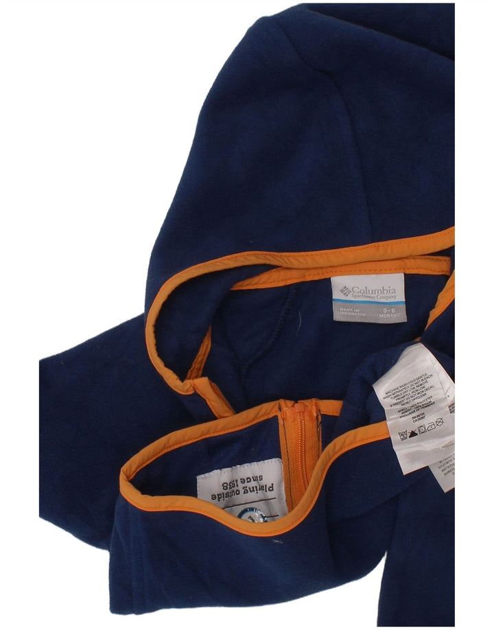 COLUMBIA Baby Boys Hooded Fleece Jacket 3-6 μηνών Navy Blue Colorblock