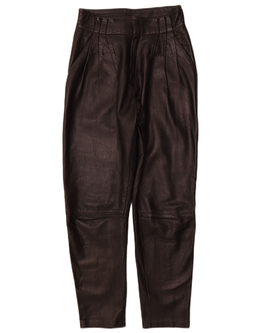 VINTAGE Γυναικείο δερμάτινο παντελόνι IT 44 Medium W26 L26 μαύρο δέρμα