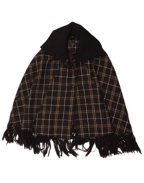 Project Womens Poncho Coat UK 10 Small Brown Check Polyester