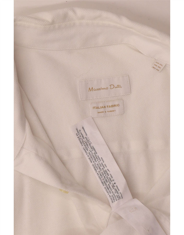 Ανδρικό πουκάμισο Massimo Dutti 2XL Λευκό βαμβακερό