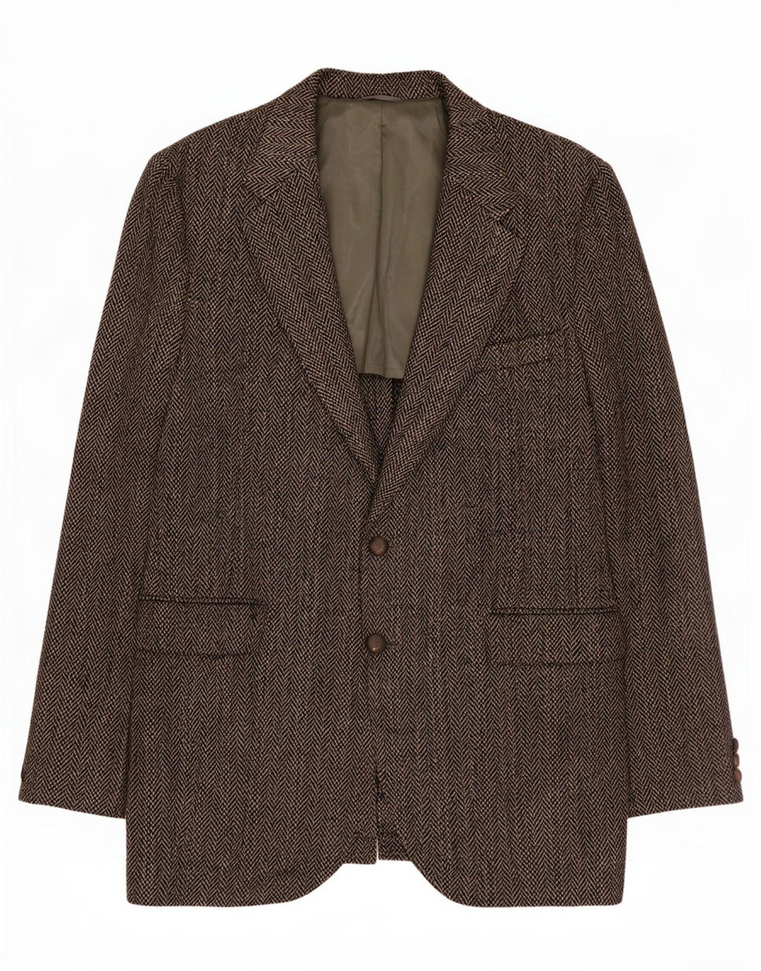 Ανδρικό μπουφάν Harris Tweed 2 κουμπιά σακάκι UK 40 μεγάλο γκρι μαλλί ψαροκόκαλο