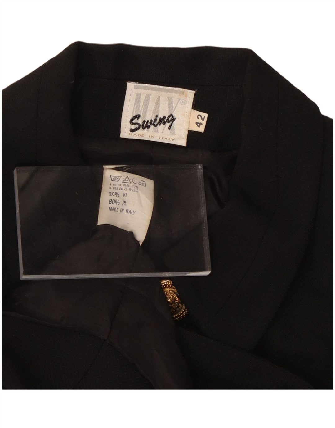 VINTAGE Γυναικείο μπουφάν Bolero IT 42 Μεσαίο Μαύρο Βισκόζη