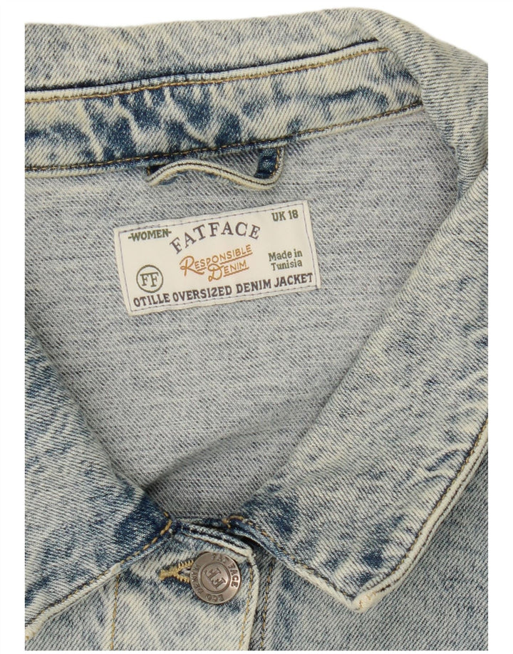 Fat Face Γυναικείο Τζιν Μπουφάν UK 18 XL Μπλε βαμβακερό