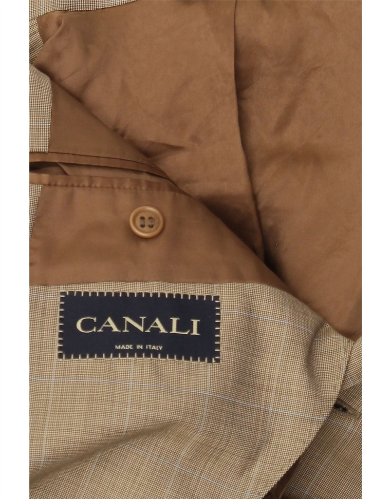 CANALI Mens 3 Button Blazer Jacket UK 38 Medium Brown Check Vintage Canali and Second-Hand Canali from Messina Hembry 