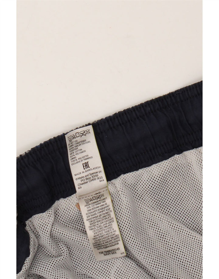 Ανδρικό σορτς κολύμβησης Marks & Spencer 2XL Blue Check Cotton