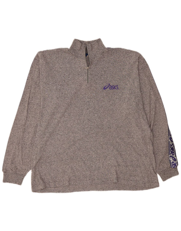 ASICS Ανδρικό φερμουάρ Γραφικό τοπ Μακρύ μανίκι 2XL Γκρι