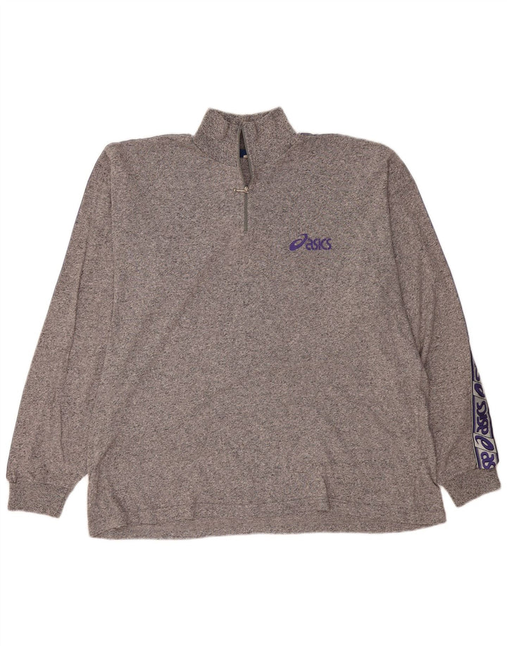 ASICS Ανδρικό φερμουάρ Γραφικό τοπ Μακρύ μανίκι 2XL Γκρι