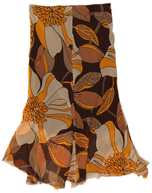 Vintage Womens Asymmetrical Skirt Large W30 Multicoloured Floral Polyester