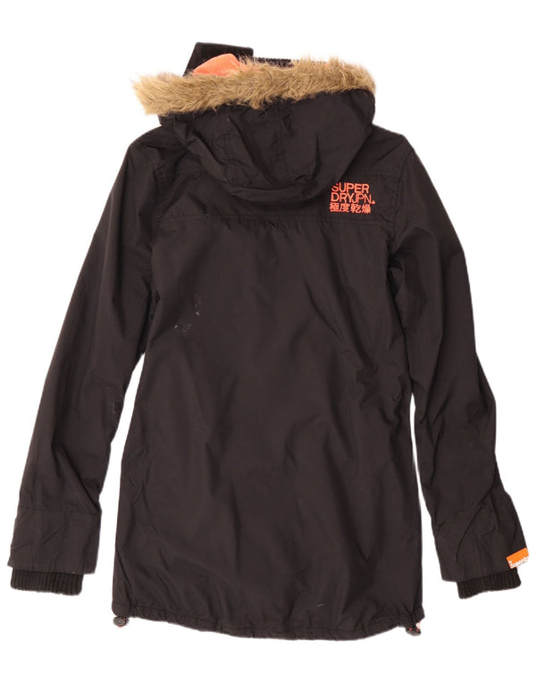 Superdry γυναικείο μπουφάν Parka με κουκούλα UK 2 2XS Μαύρο