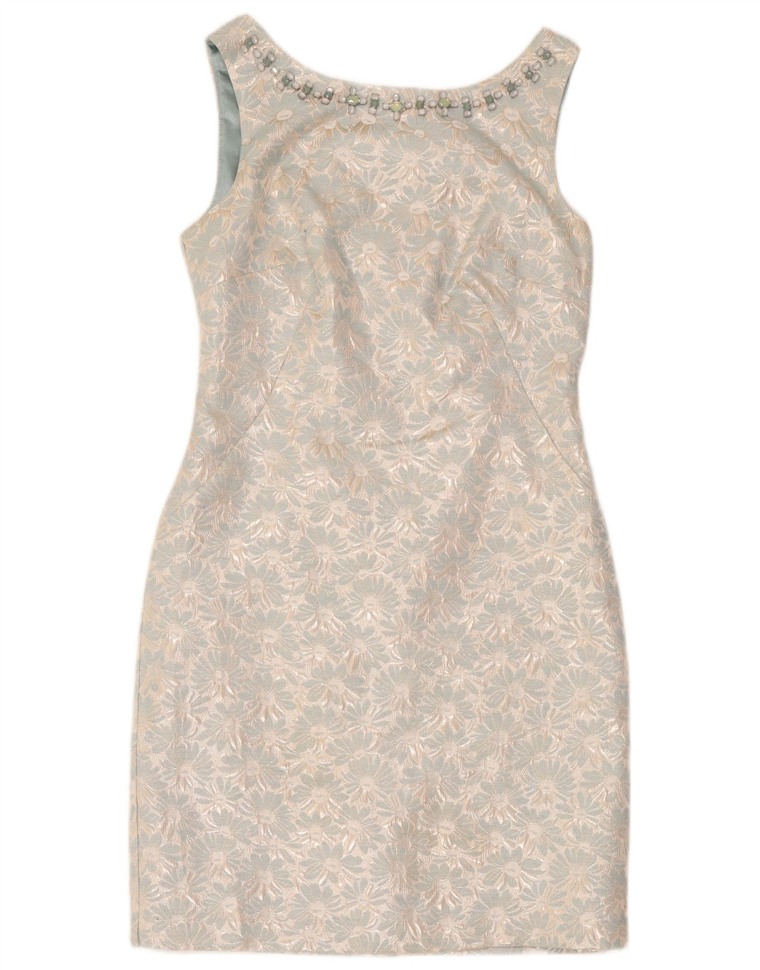 Γυναικείο αμάνικο φόρεμα Monsoon UK 12 Medium Blue Floral Polyester