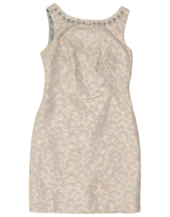 Γυναικείο αμάνικο φόρεμα Monsoon UK 12 Medium Blue Floral Polyester