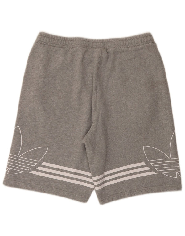 Ανδρικό γραφικό αθλητικό σορτς Adidas μεγάλο γκρι βαμβακερό