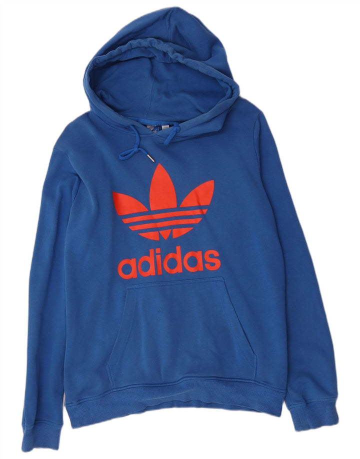 Ανδρικό γραφικό κουκούλα Adidas, μεσαίο μπλε βαμβακερό