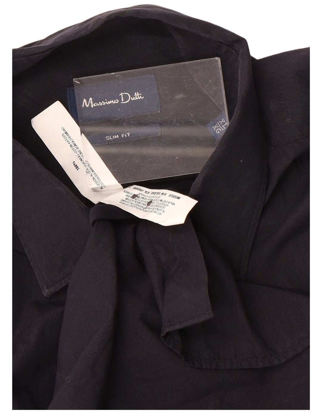 MASSIMO DUTTI Ανδρικό πουκάμισο Slim Fit XL Navy Blue βαμβακερό