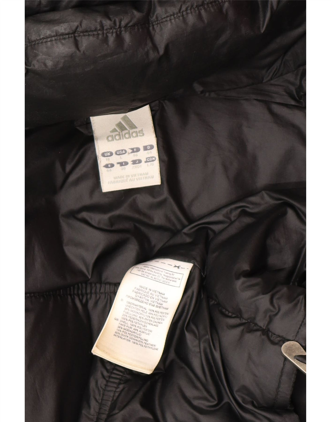 Adidas Γυναικείο μπουφάν με κουκούλα μεγάλου μεγέθους UK 18 XL μαύρο πολυεστέρα