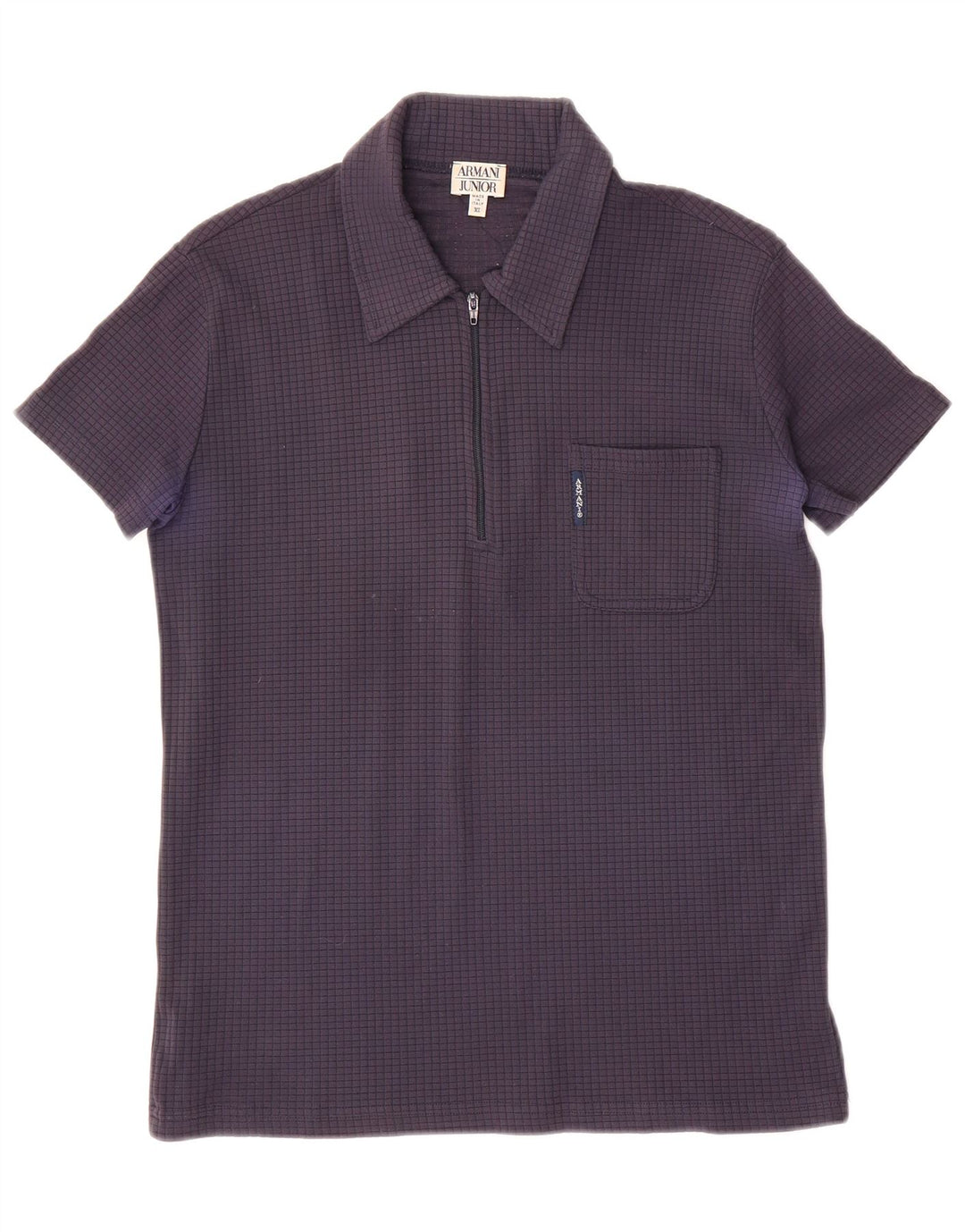 Armani Junior Boys μπλουζάκι Polo με φερμουάρ 5-6 ετών Navy Blue Polyamide