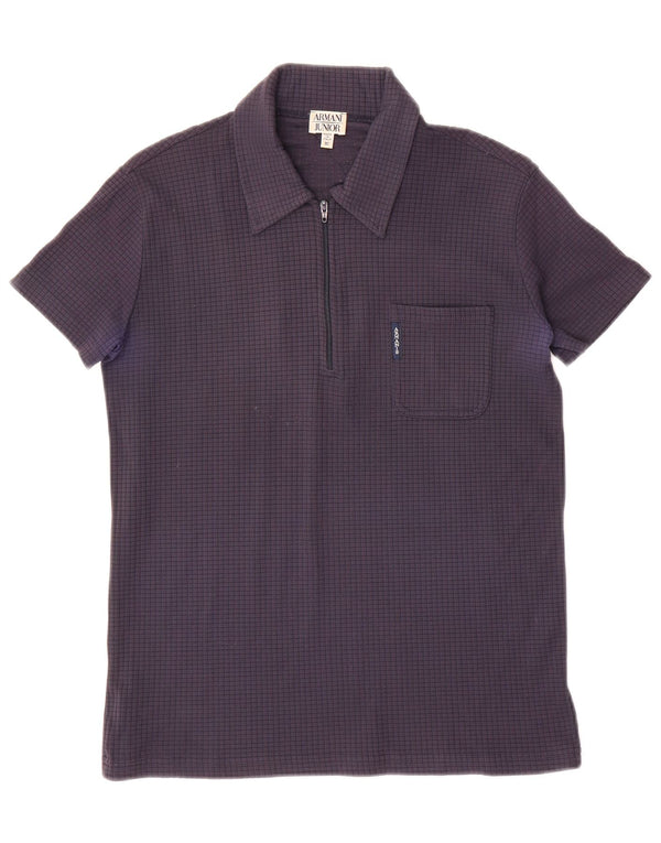 Armani Junior Boys μπλουζάκι Polo με φερμουάρ 5-6 ετών Navy Blue Polyamide