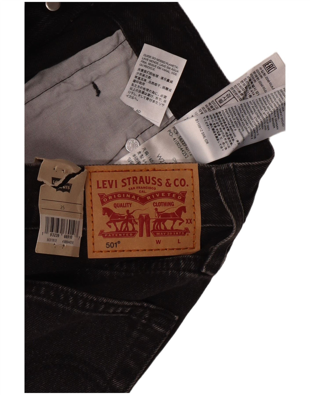 LEVI'S Γυναικείο 501 Τζιν Σορτς W25 XS Μαύρο Βαμβακερό