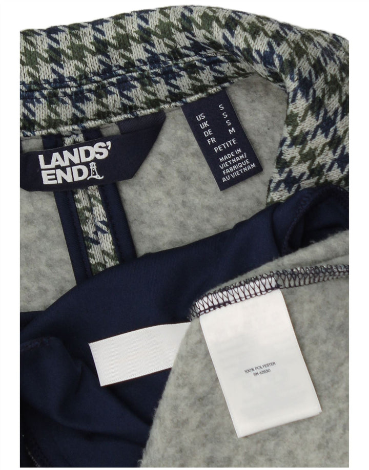 Lands End Γυναικείο σακάκι 1 κουμπιού Blazer UK 10 Small Blue Houndstooth