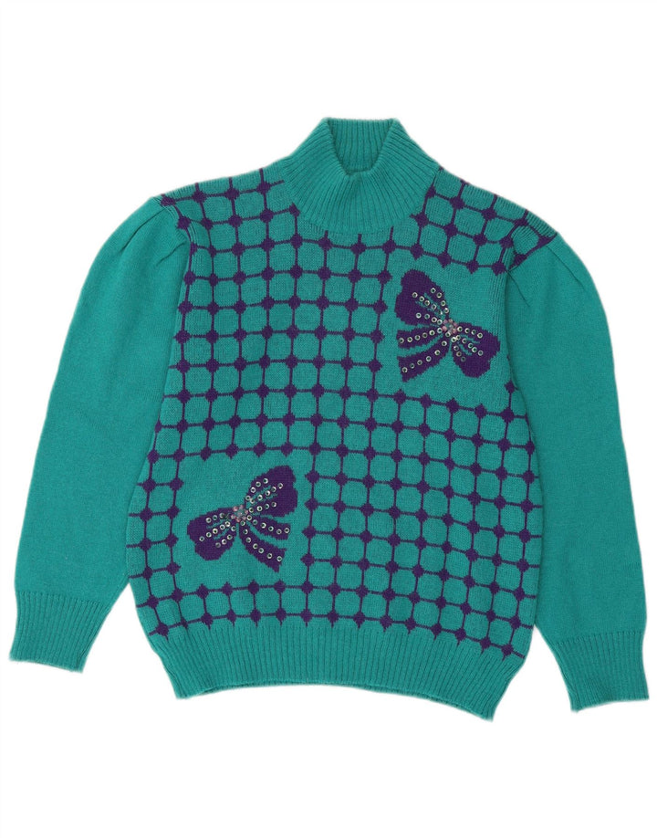 Sara Valentino Γυναικείο πουλόβερ με λαιμό χελώνα UK 14 Medium Green