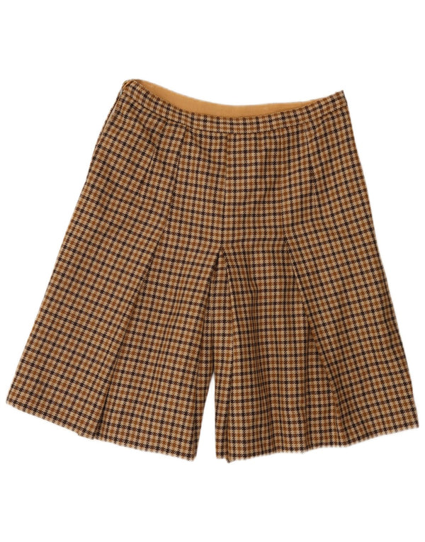 Vintage γυναικείο ψηλόμεσο σορτς W30 μεσαίου καφέ Houndstooth