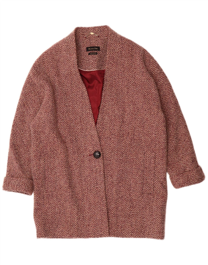 Massimo Dutti Γυναικείο Πανωφόρι UK 14 Βισκόζη από μεσαίο κόκκινο ψαροκόκκαλο
