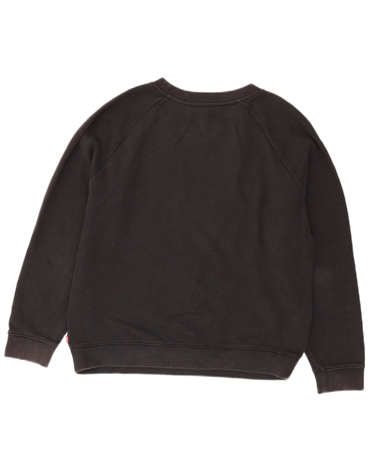 Γυναικείο γραφικό φούτερ Levi's Jumper UK 16 μεγάλο μαύρο βαμβακερό