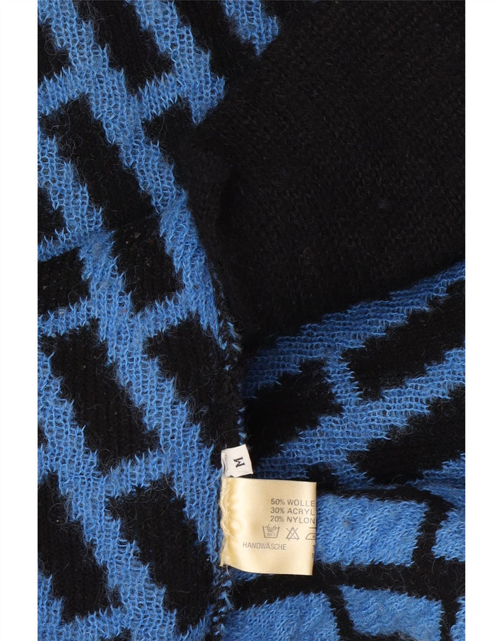 Vintage Γυναικείο Longline Oversized Ζακέτα UK 14 Medium Blue Check