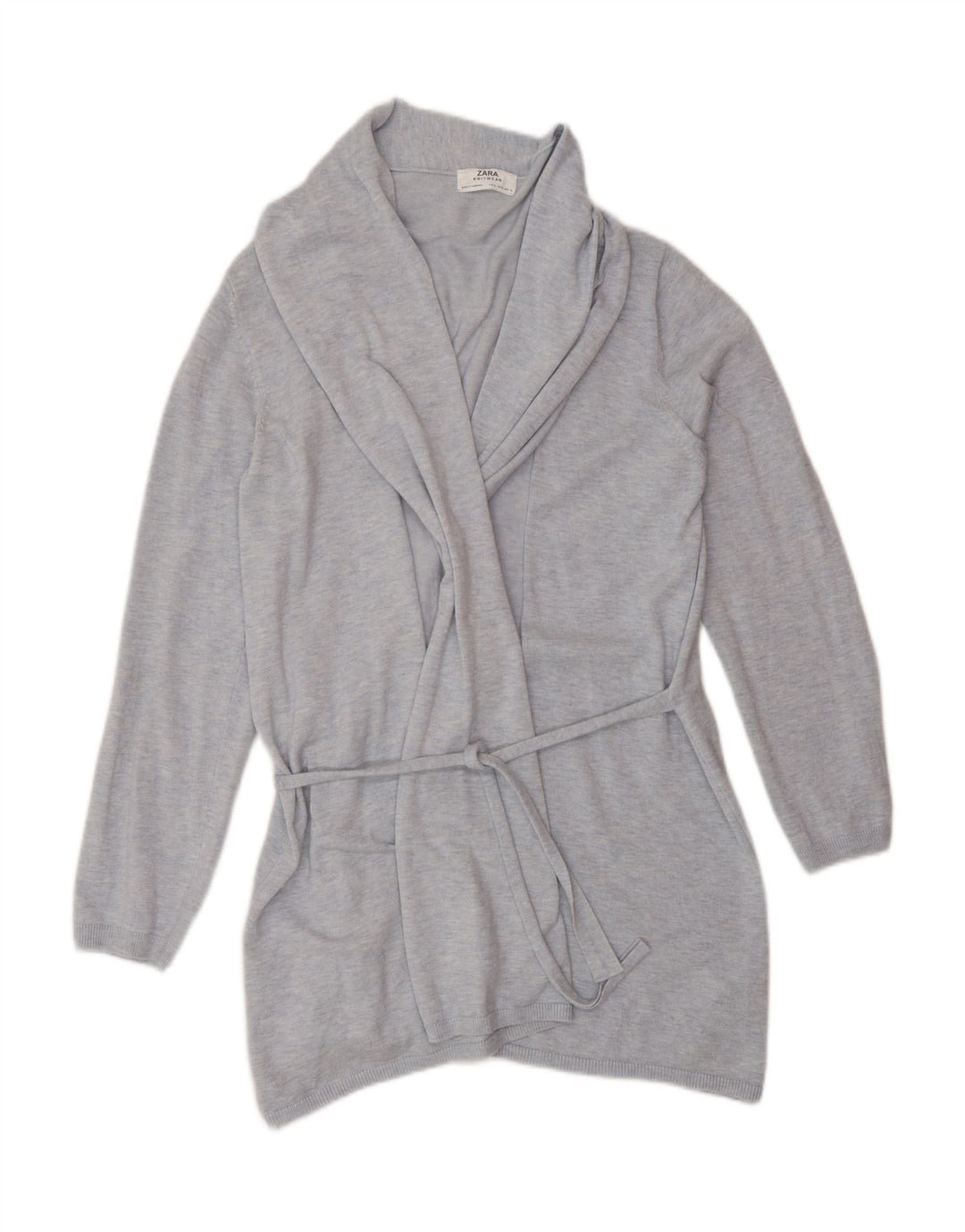 Zara Γυναικεία Ζακέτα Longline UK 14 Medium Blue Viscose