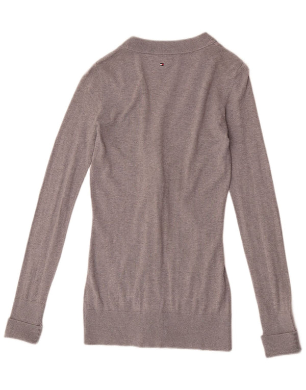 Tommy Hilfiger Girls Cardigan πουλόβερ 15-16 ετών Γκρι βαμβακερό