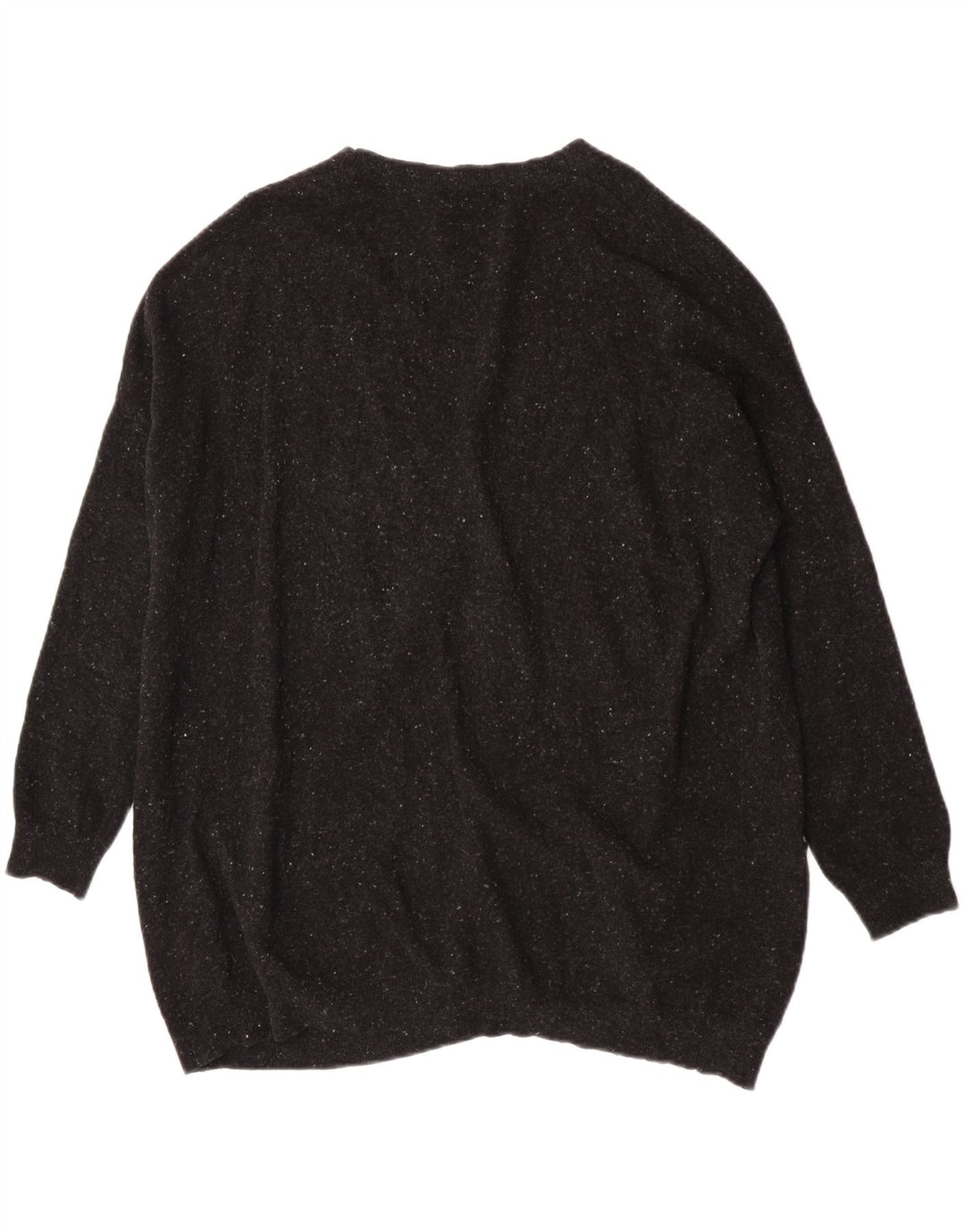 Cos Γυναικείο πουλόβερ με ζακέτα UK 10 Small Black Flecked Wool