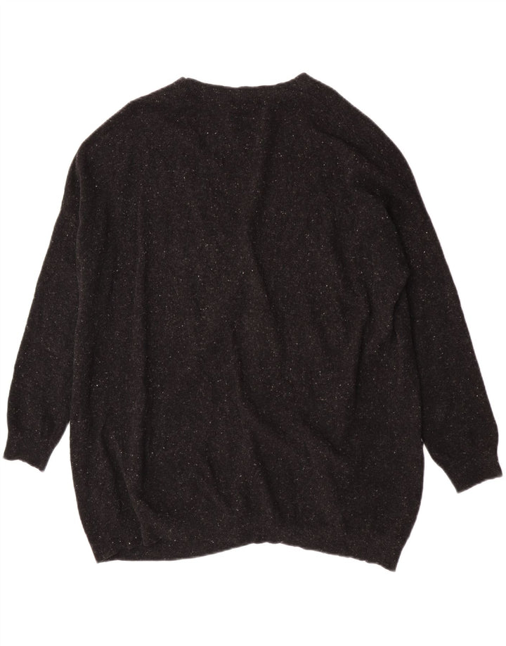 Cos Γυναικείο πουλόβερ με ζακέτα UK 10 Small Black Flecked Wool