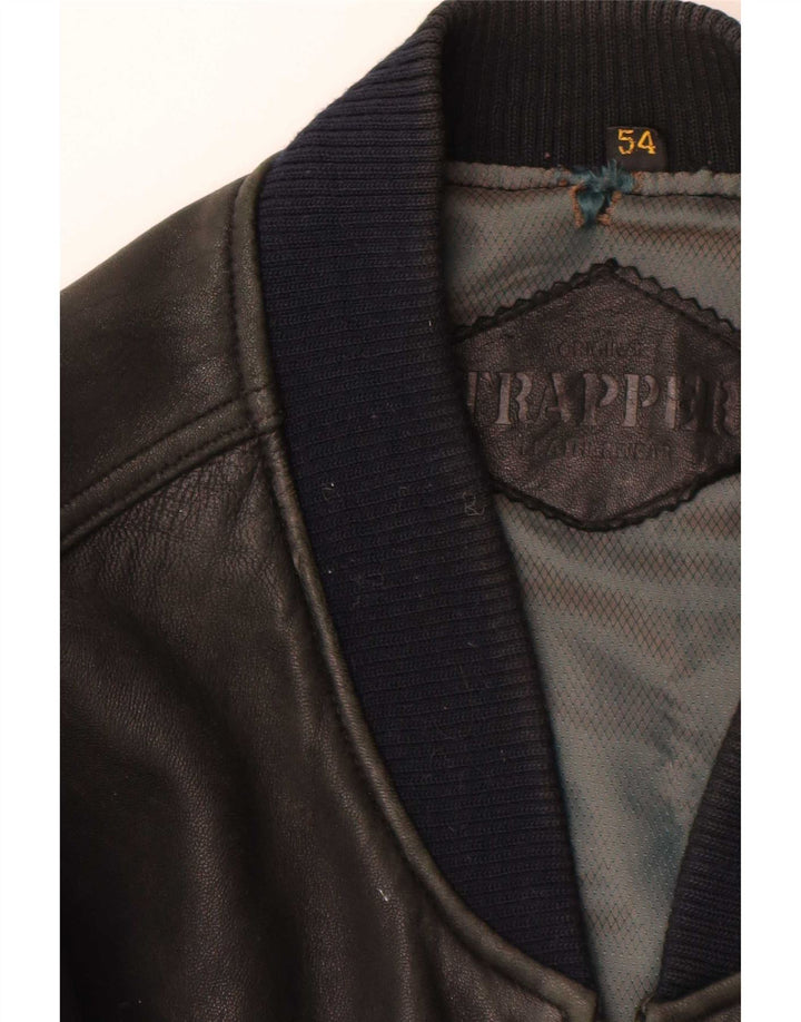 Trapper Ανδρικό Δερμάτινο Μπουφάν IT 54 2XL Μαύρο